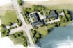 design landscape sketch, colored site plan, map illustration