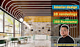 render 3d interior, interior design, house, restaurant