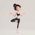 design a cute cartoon yoga instructor character