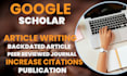 write and publish backdated article in google scholar indexed increase citations