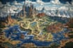 create a fantasy map illustration or site in illustrator