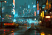 create a cyberpunk sci fi futuristic city for your project