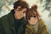 design anime couple characters in chibi or regular style