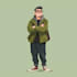 draw a cartoon vector portrait