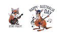 make high quality animal kangaroo guitar logo