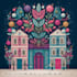 create a beautiful illustrated christmas card