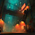 make a cyberpunk scifi futuristic city background art