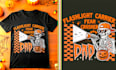 create trendy halloween tshirt design with skeleton art