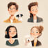 draw family portrait color drawing