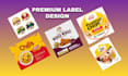 design creative food, snacks, chips, protein bar pouch and packaging label