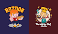 make unique cartoon burger delicious food logo