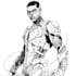 draw black and white comic superhero character line art