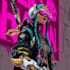 illustrate you as a cyberpunk style character