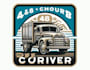 design retro truck courier service logo