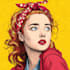 draw illustration in potrait retro and pop art style