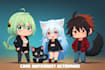 design logo with cute anime mascot, chrioptera