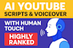 write youtube scripts with human like ai voiceover SEO optimized viral ready