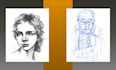 create a hand drawn portrait in pencil, ink, or watercolor
