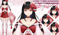 draw live2d vtuber model, rig and animate vtuber character, dakimakura art