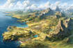 make a fantasy map illustration