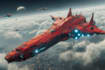 make a sci fi illustration like character, spaceship