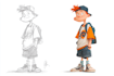 illustrate a pro cartoon character design