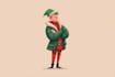 design your santa cartoon christmas logo