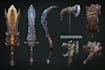 design creative concept art of weapons and items