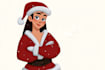 draw stylized christmas family portrait