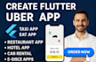 create flutter uber app, eat uber app, restaurant, hotel, taxi cab booking app