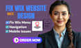 fix wix menu issues, broken navigation, header, and mobile problems