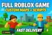 develop full roblox games, roblox scripting with custom features and development