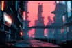 do a cyberpunk futuristic city