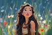 do cute disney cartoon portrait