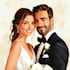 draw couple portrait, wedding illustration