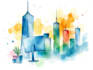 create expressive watercolor business illustrations