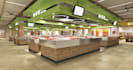 visualize 3d supermarket interior, store layout,cgi furniture, shop front render