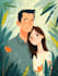 make cartoon  couple portrait
