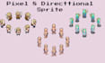 pixel art character, 8bit, pixel sprite sheet, direction sprite, pixel animation