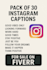 create 30 viral instagram captions plus hashtags