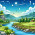 cartoon realistic concept art, game art, fan art, background illustration