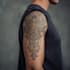 create sleeve tattoo design in geometric style