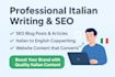 write professional italian writing articles SEO blog and website copywriting