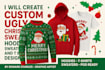 make unique ugly sweater, christmas sweatshirt and holiday t shirt artwork
