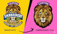 do custom embroidery digitizing design for logo and images