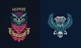 create hand drawn eagle bird owl logo