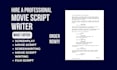 write a professional screenplay, movie script, film script