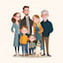 create custom family portrait, personalised couple portrait