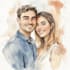 draw a couple portrait, wedding illustration