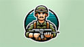 design a soldier character logo with satisfaction guaranteed